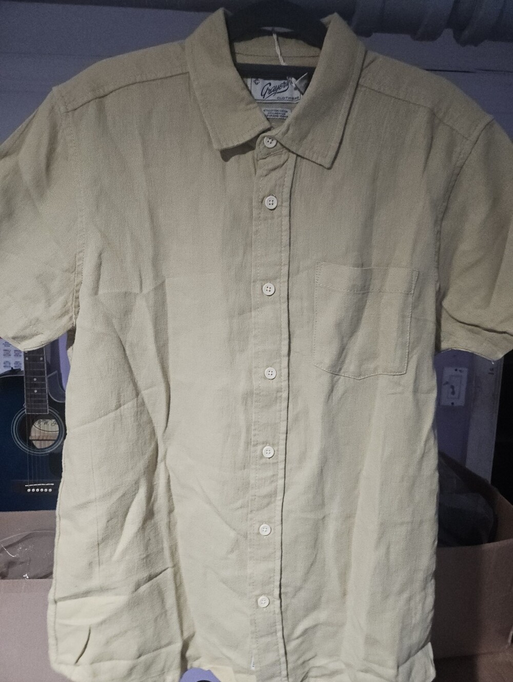 Grayers Light Tan Short Sleeve Button-Up Shirt
